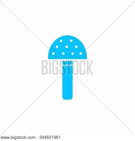 Amanita Icon Flat. Blue Pictogram On White Background. Vector Illustration Symbol