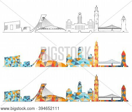 Montreal City Skyline Design Set, Vector Illustration