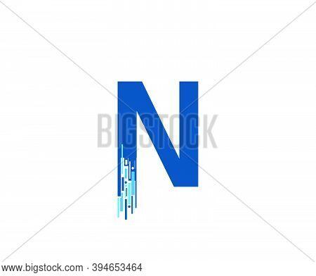 Letter N Digital Network , Technology And Digital Abstract Line N Network Circuit Vector Logo. .