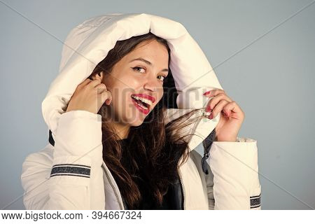 Not Every Jacket Is Ideal For Every Climate. Girl Wear White Jacket. Jacket Has Extra Insulation And