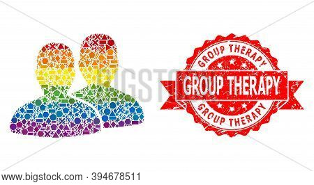 Spectrum Gradient Colorful Geometric Collage Users, And Group Therapy Unclean Seal. Red Stamp Seal I