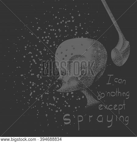 I Can Do Nothing Except Spraying. The Surreality Golf Game. Motivation Illustration.