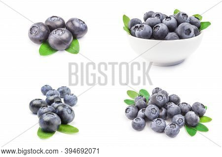 Collage Of Greatbilberry Over A White Background