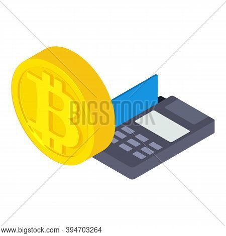 Bitcoin Payment Icon. Isometric Illustration Of Bitcoin Payment Vector Icon For Web