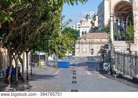 Empty Streets In Athens, Greece City Center, Monastiraki Square Area