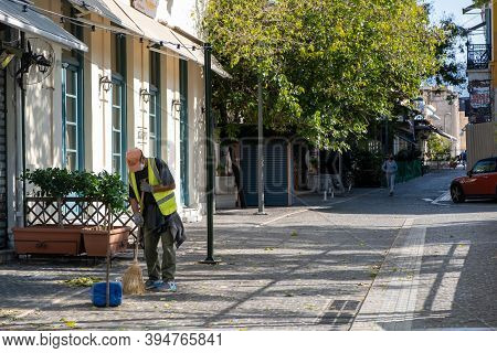 Empty Streets In Athens, Greece City Center, Monastiraki Area
