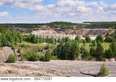 Clay Hills And Ravines On The Site Of An Old Kaolin Quarry