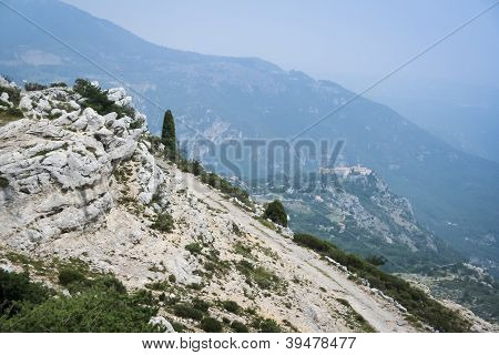 Francês Alpes Gourdon mosteiro Cote D Azur