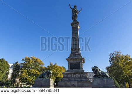 Ruse, Bulgaria -november 2, 2020: Monument Of Freedom At The Center Of City Of Ruse, Bulgaria
