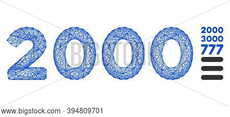 Vector Wire Frame 2000 Digits Text. Geometric Wire Frame 2d Network Generated With 2000 Digits Text 