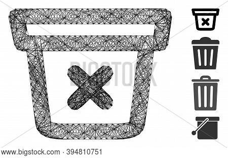 Vector Network Remove Data. Geometric Wire Frame 2d Network Made From Remove Data Icon, Designed Fro