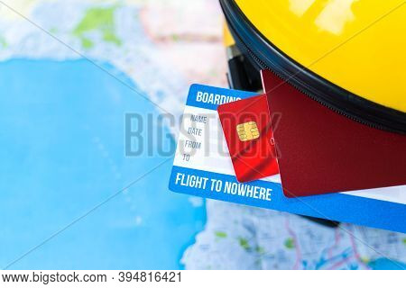 Buying Tickets In For Flight To Nowhere. Special Travel, Round Trip During Covid-19 Coronavirus Pand