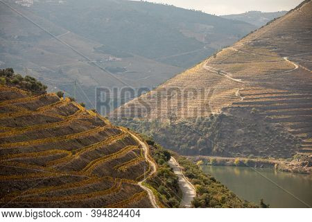 Top View Of River, The Hills With The 