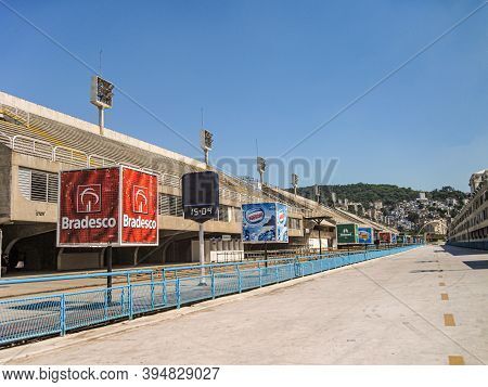 Rio De Janeiro Brazil - December 24, 2008: Sambadrome With Stadium Seating All The Way Is Now Empty 