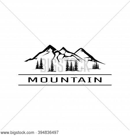 Silhouete Mountain Logo Concept Design Vector Illustration