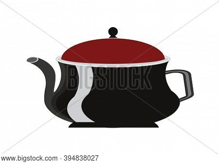 Black And Magenta Color, Tea Kettle Vector Graphic Design