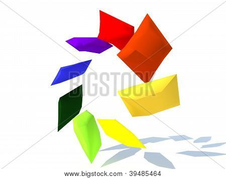 Abstraktní 3D ilustrace barevný polštář