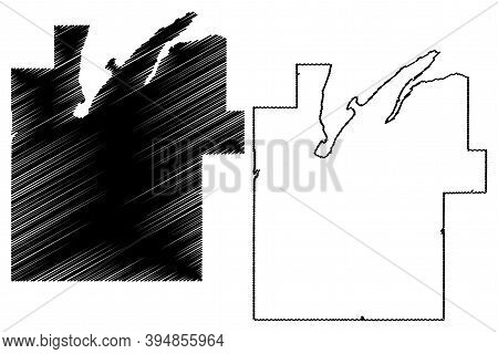 Baraga County, Michigan (u.s. County, United States Of America, Usa, U.s., Us) Map Vector Illustrati