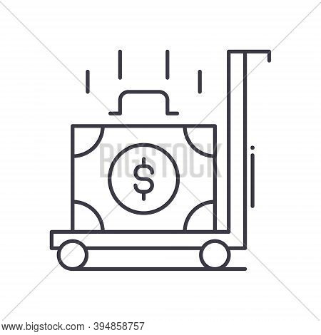 Cash And Funds Icon, Linear Isolated Illustration, Thin Line Vector, Web Design Sign, Outline Concep