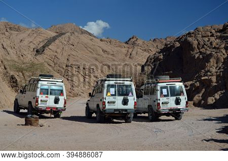 Toyota jeep popular for desert safari. Sharm El Sheikh, Egypt on November 8, 2020