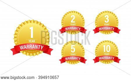 1, 2, 3, 5, 10 Year Warranty. Support Service Icon. Vector Stock Illustration.
