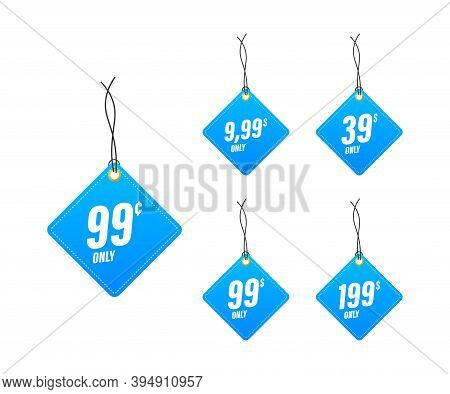 Discount Sticker. Template With 99 Only. Vector Template Design. Sale, Price Tag. Sale Banner Badge.