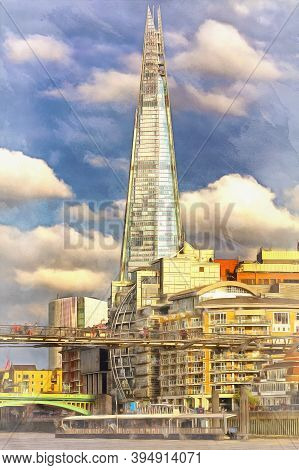 Beautiful Ctyscape Of London Colorful Painting Looks Like Picture