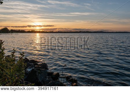 Beautifull Sunset At The Lake In The Midlands Of Ireland