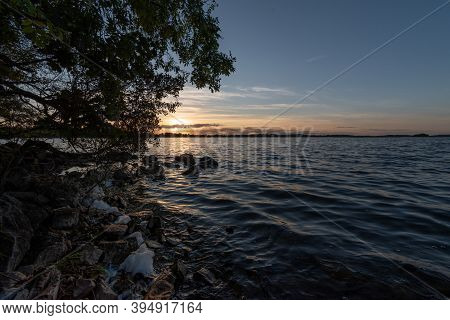 Beautifull Sunset At The Lake In The Midlands Of Ireland