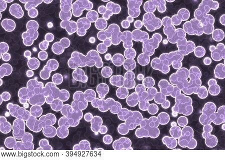 Creative Modern Purple Many Organic Living Cells Computer Art Backdrop Illustration