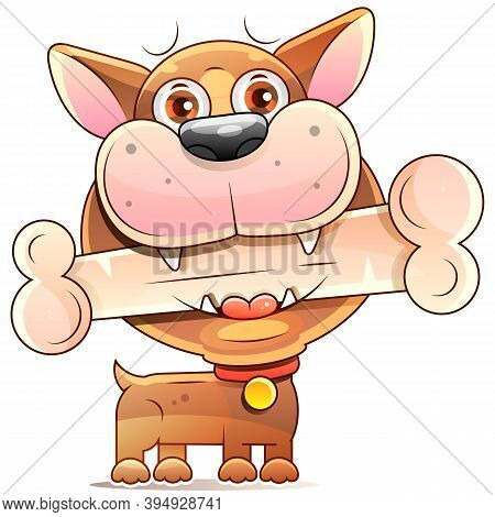 Vector Of Cartoon Dog Realistic Sketch Stock Illustration On A Background. For Design, Decoration, L