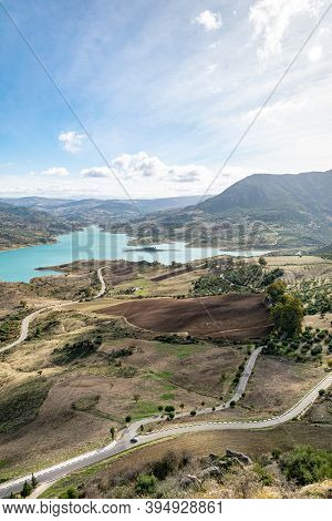 A View Of The Windy Roads And Hills Found At Zahara De La Sierra