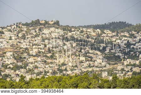 Abu Ghosh, Israel - November 14th, 2020: The Mixed Muslim And Christian Arab Village Abu Ghosh, Near