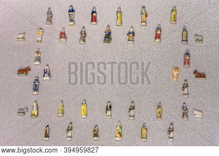 Small Figurines Of Santons From French Provence Used Like Beans Of The Cake Of The Kings During The 