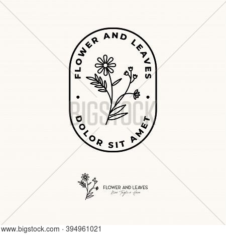 Modern Flower And Leaf Design Label Template