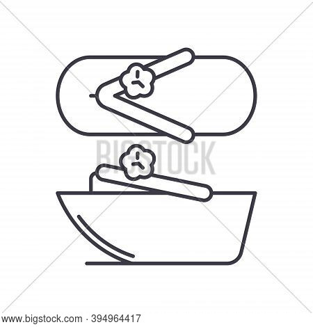 Shoes Yukata Icon, Linear Isolated Illustration, Thin Line Vector, Web Design Sign, Outline Concept 