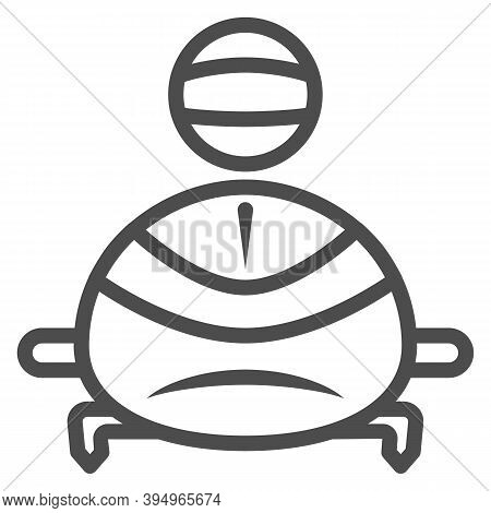Bobsledder In Sleigh Line Icon, Winter Sport Concept, Bobsleigh Sport Sign On White Background, Bobs