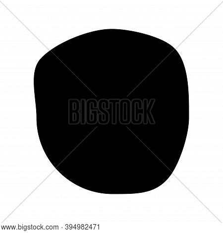 Abstract Ink Blotch, Round Liquid Blot Inkblot Shape. Freskle Pebble. Deform Random Smooth Vector Il