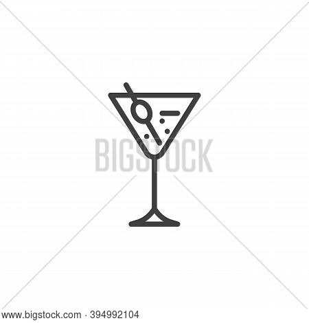 Margarita Cocktail Line Icon. Linear Style Sign For Mobile Concept And Web Design. Martini Glass Wit