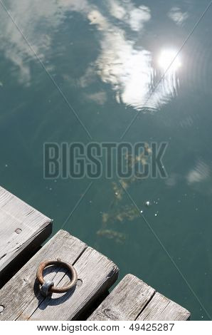 Water Reflection Of The Sun And Clouds