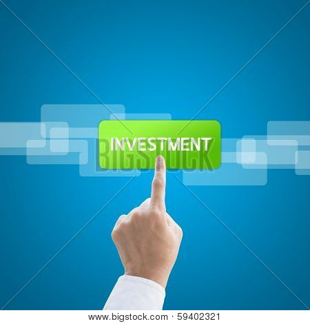 Business Man Press Investment Button