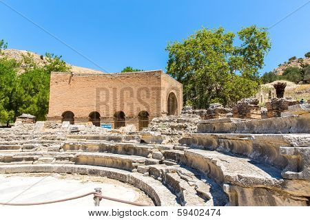 Monastery (friary) In Messara Valley At Crete Island In Greece. Messara - Is  Largest Plain In Crete