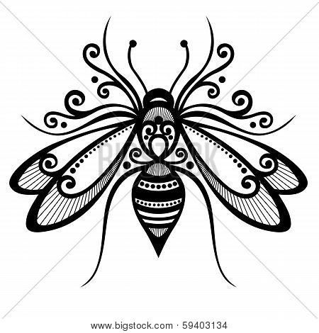 Vector Beautiful Bee, Exotic Insect