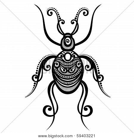 Vector Beautiful Beetle, Exotic Insect
