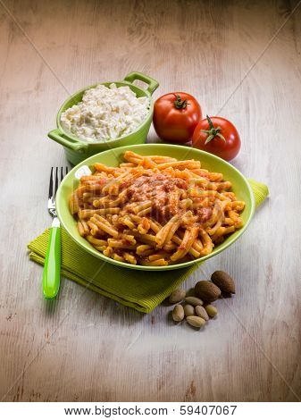 casarecce with ricotta ad almond sicily recipe