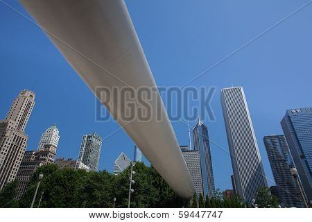 The Long Cable Footbridge Near The Millenium Park