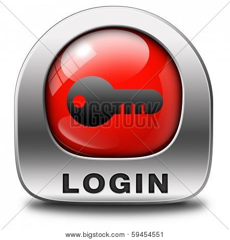 login red icon or user or member log in button website banner