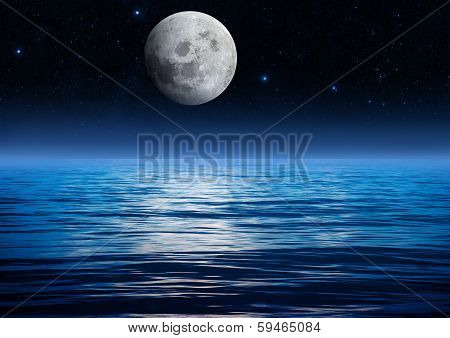 Blue water moon