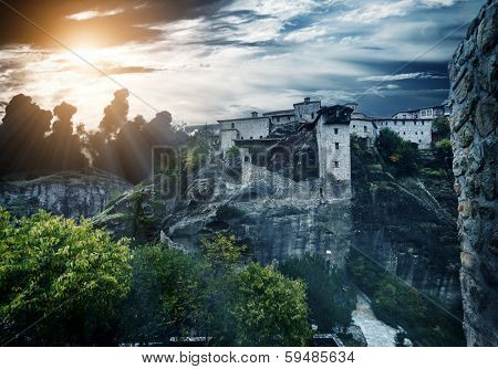 Monareties on Meteora in Greece