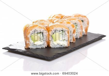 Sushi Roll Isolated On White Background